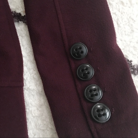 Purple Winter Coat with Removable Hood & Belt XS - Picture 6 of 8